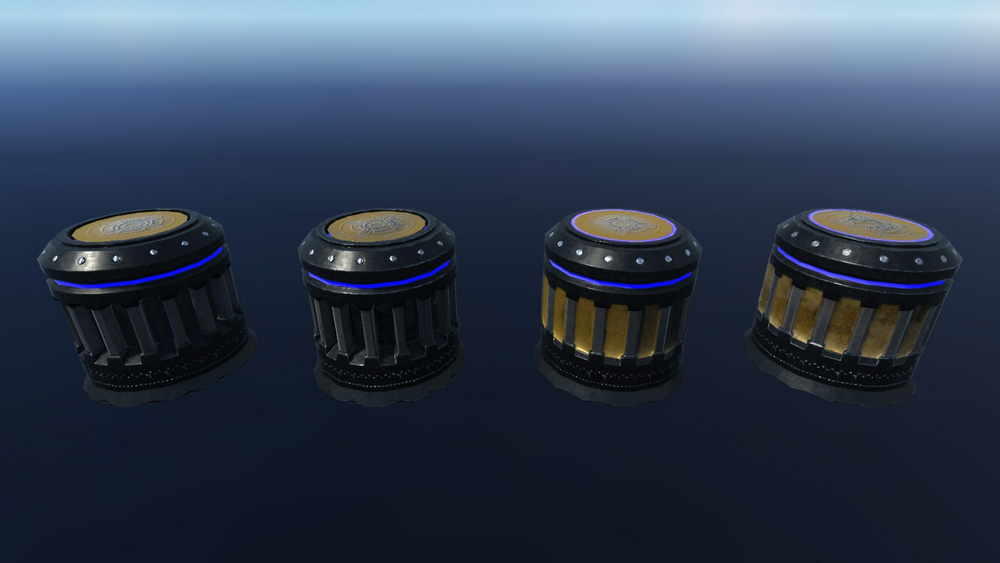 PBR sci-fi exterior props: 10 barrels 