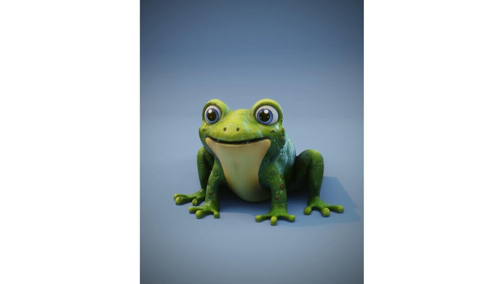 Cartoon Frog Animated 3D Model 