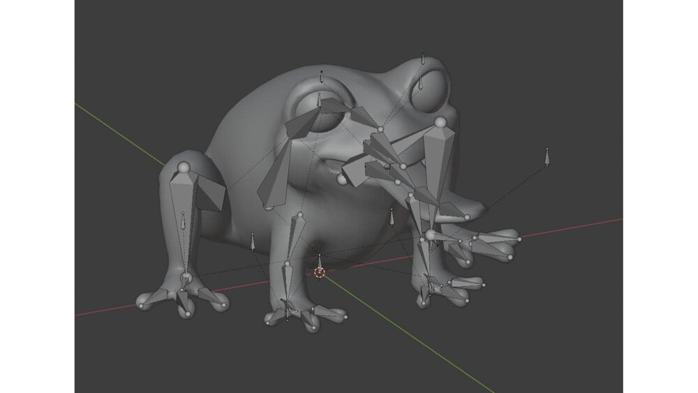 Cartoon Frog Animated 3D Model 