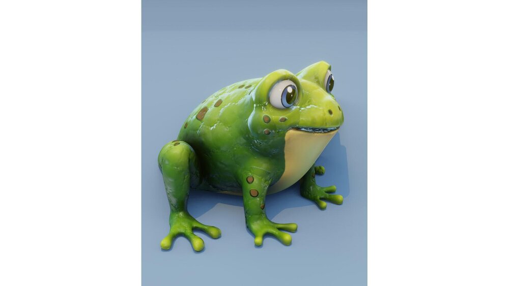 Cartoon Frog Animated 3D Model 