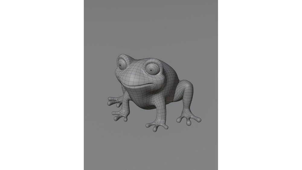 Cartoon Frog Animated 3D Model 