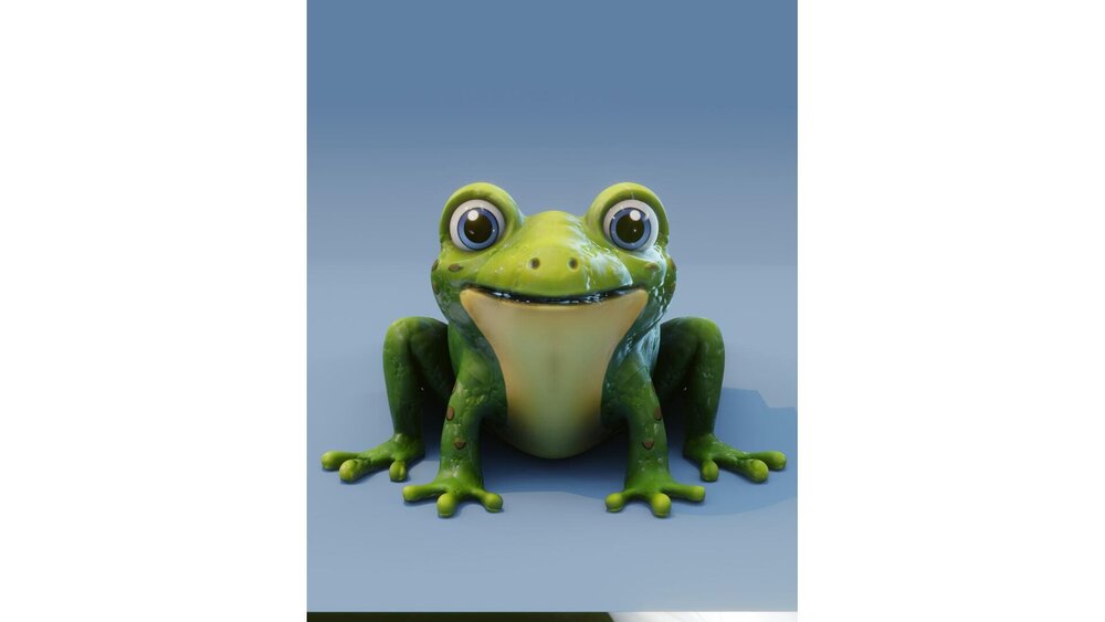 Cartoon Frog Animated 3D Model 