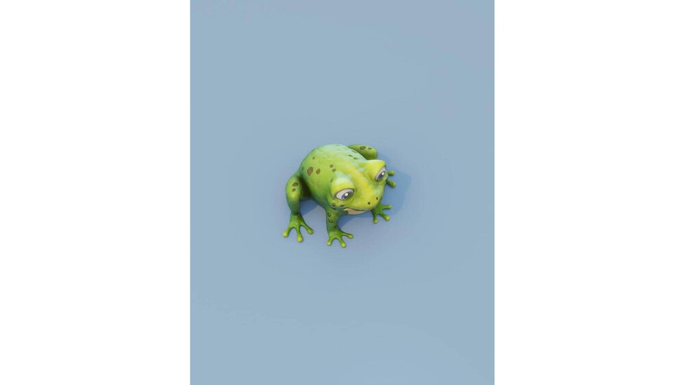 Cartoon Frog Animated 3D Model 