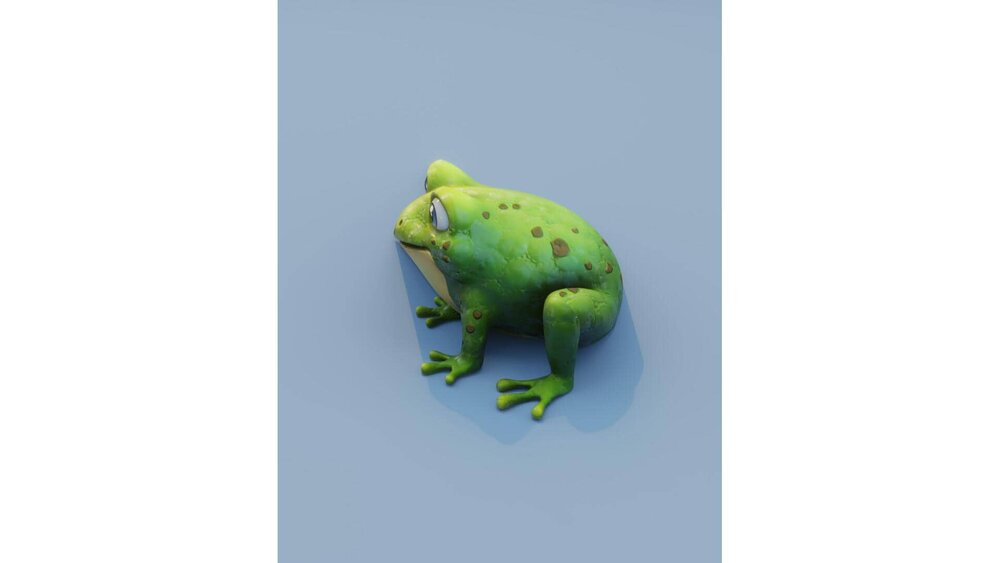 Cartoon Frog Animated 3D Model 