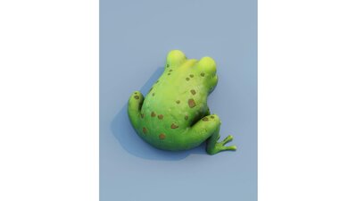 Cartoon Frog Animated 3D Model 