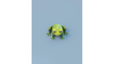 Cartoon Frog Animated 3D Model 