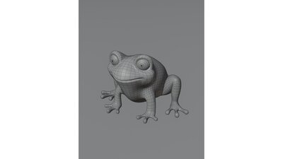 Cartoon Frog Animated 3D Model 