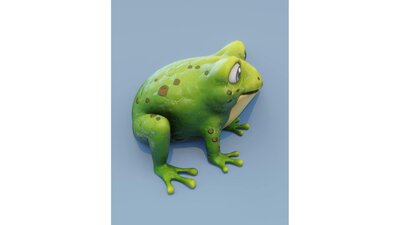 Cartoon Frog Animated 3D Model 