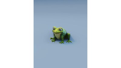 Cartoon Frog Animated 3D Model 