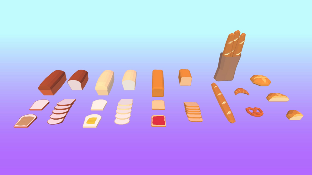 Food Pack: Low Poly Pastry, Sweets & Desserts 