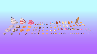 Food Pack: Low Poly Pastry, Sweets & Desserts 