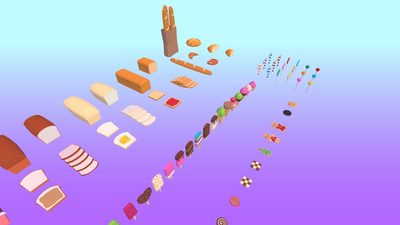 Food Pack: Low Poly Pastry, Sweets & Desserts 