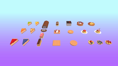 Food Pack: Low Poly Pastry, Sweets & Desserts 