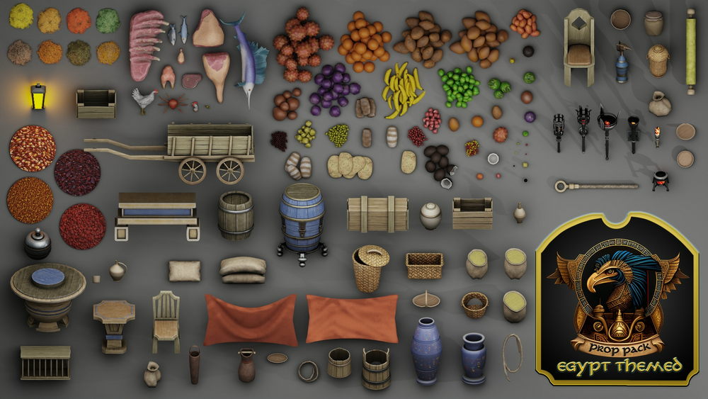 Egypt Themed Stylized 3D Pack - Props 