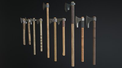 Medieval Ax Set 01 