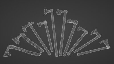 Medieval Ax Set 01 