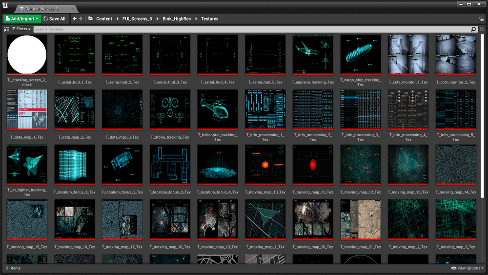 FUI Screens 5 - 50 Exclusive Video Materials 