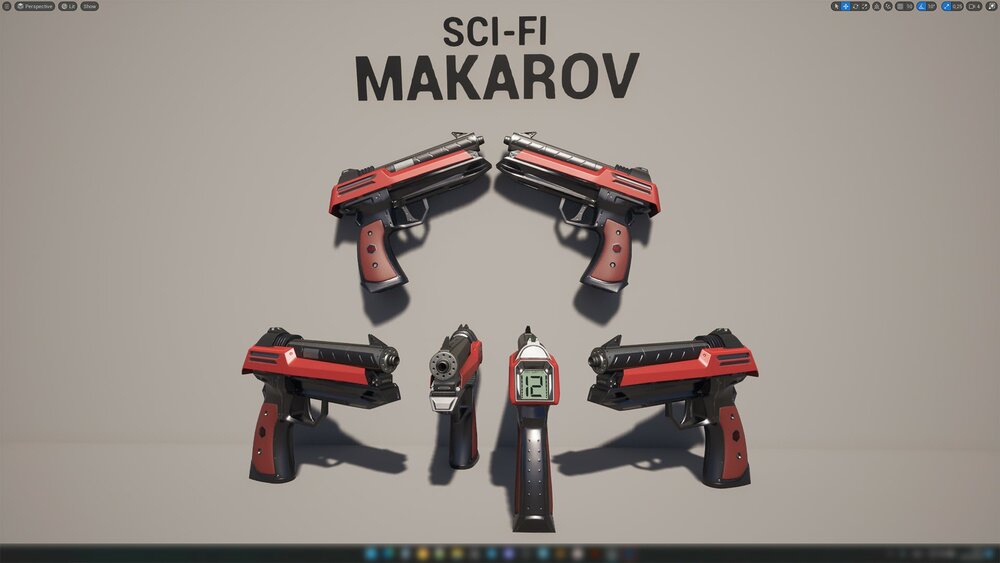 Sci-Fi Makarov Pistol 