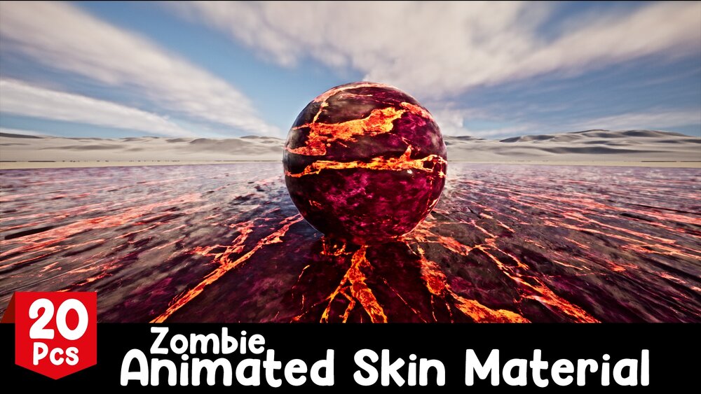 Zombie Skin Animated Material - 20 Pcs 4K Tileable Material 