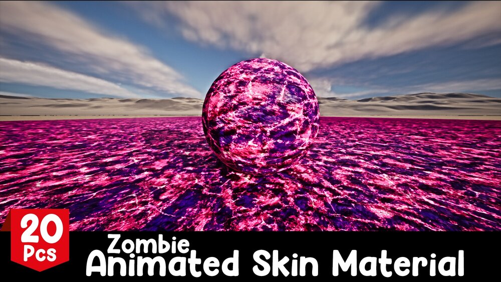 Zombie Skin Animated Material - 20 Pcs 4K Tileable Material 