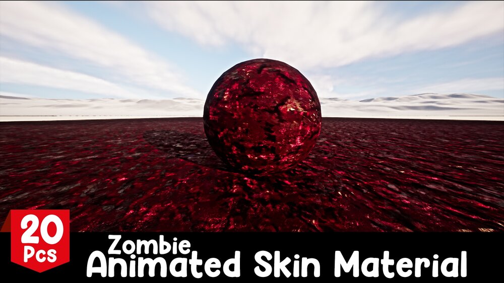 Zombie Skin Animated Material - 20 Pcs 4K Tileable Material 