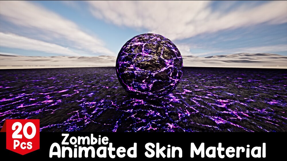 Zombie Skin Animated Material - 20 Pcs 4K Tileable Material 