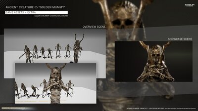 Ancient Creature 05 "Golden Mummy" - Game Assets + Extra 