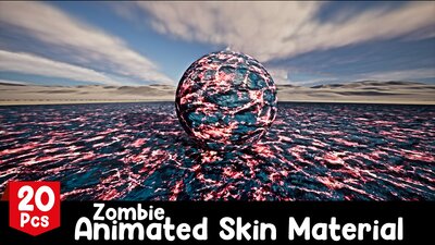 Zombie Skin Animated Material - 20 Pcs 4K Tileable Material 