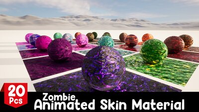 Zombie Skin Animated Material - 20 Pcs 4K Tileable Material 