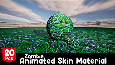 Zombie Skin Animated Material - 20 Pcs 4K Tileable Material 