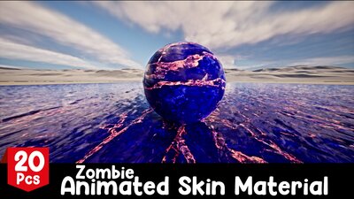 Zombie Skin Animated Material - 20 Pcs 4K Tileable Material 