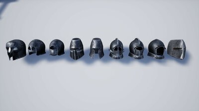 Medievals Helms and Catapult 