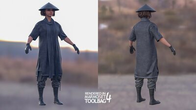 Woman - Warrior Outfit 1 - Modular - Rigged 