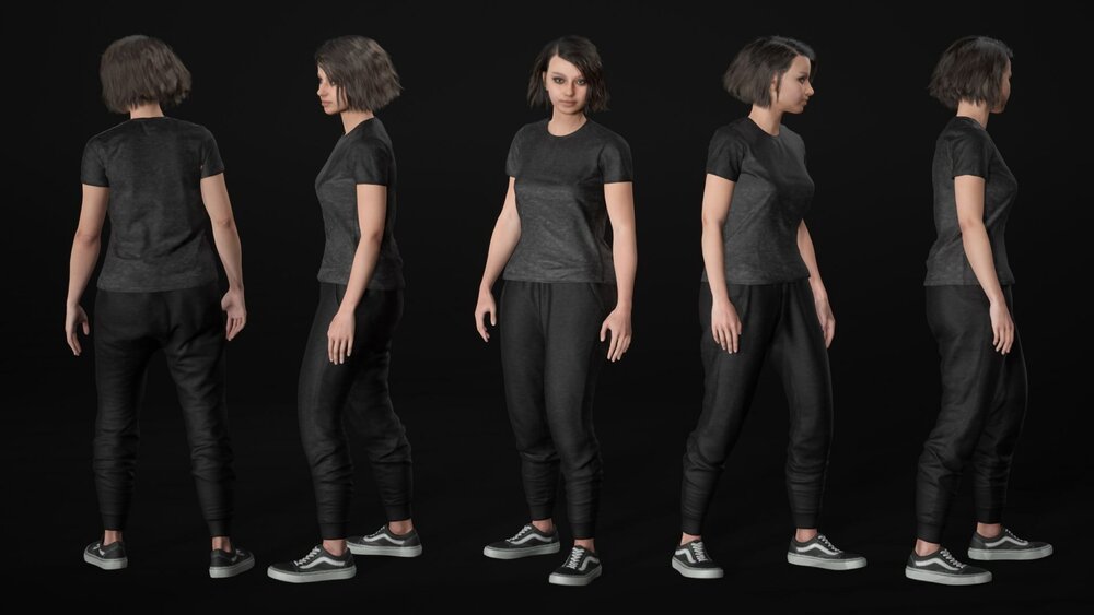 Woman - Sport Outfit 3 - Modular - Rigged 