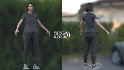 Woman - Sport Outfit 3 - Modular - Rigged 