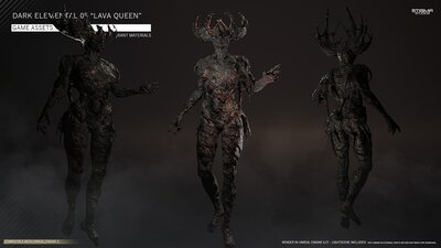 Dark Elemental 05 "Lava Queen" - Game Assets + Extra 