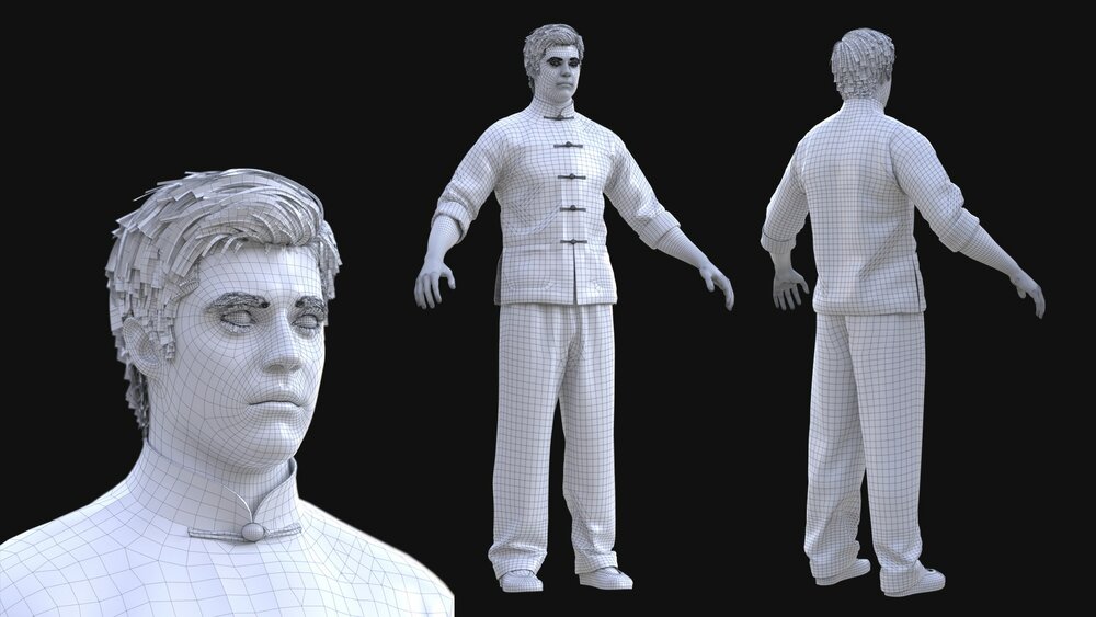 Man - Martial Uniform 6 - Modular - Rigged 