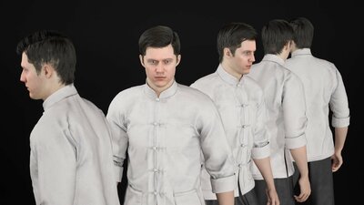 Man - Martial Uniform 6 - Modular - Rigged 