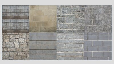 Concrete and Rocks wall pack 1 