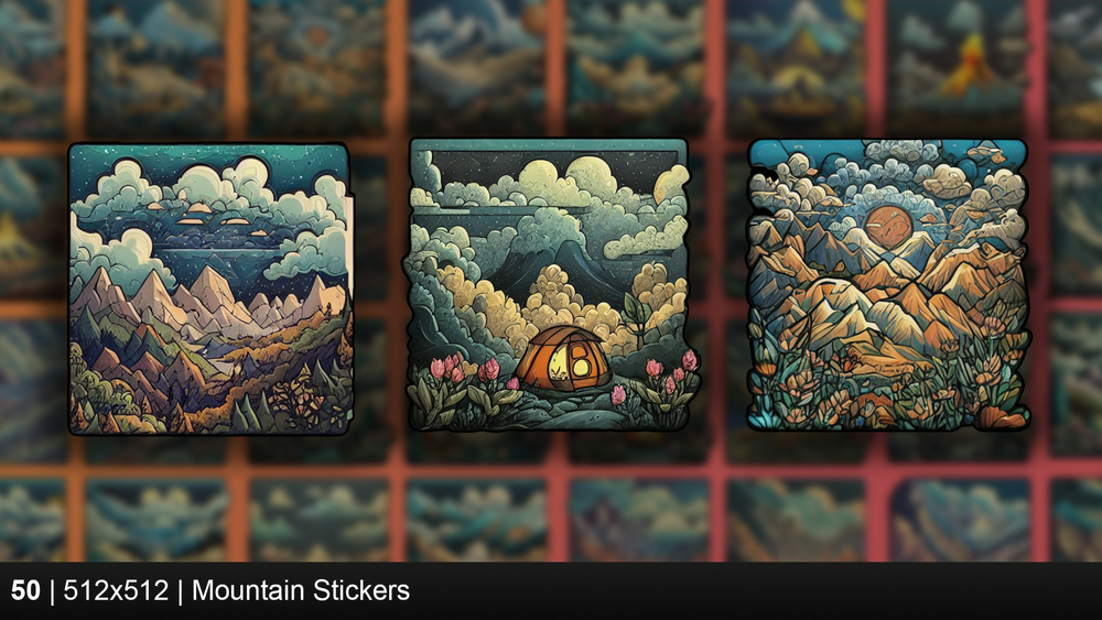 Peaceful Mountain Stickers 