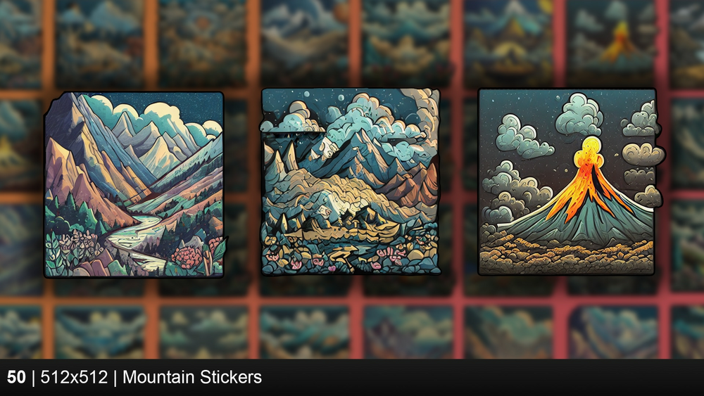 Peaceful Mountain Stickers 