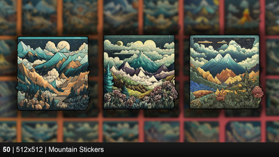 Peaceful Mountain Stickers 