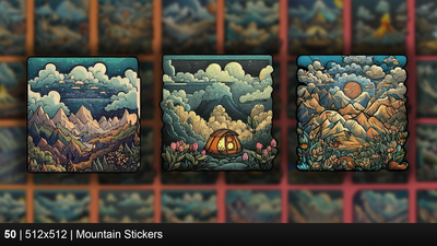 Peaceful Mountain Stickers 