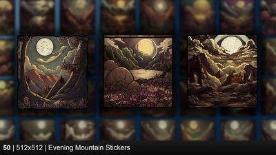 Evening Mountain Stickers 