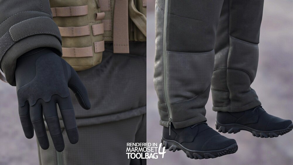 Woman - Winter Military Outfit - Modular - Rigged 