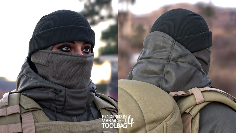 Woman - Winter Military Outfit - Modular - Rigged 