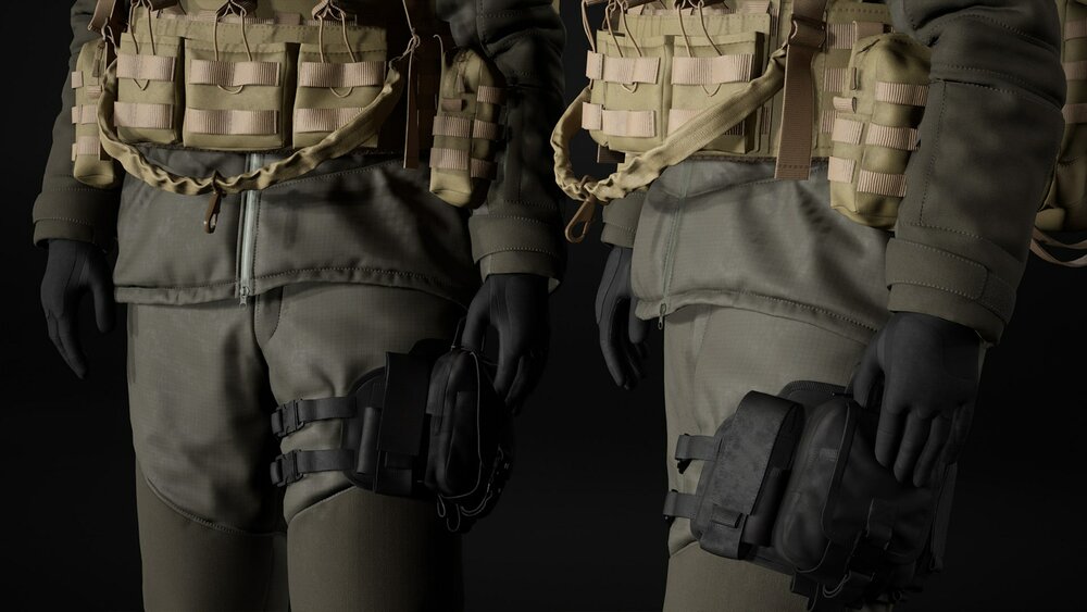 Woman - Winter Military Outfit - Modular - Rigged 