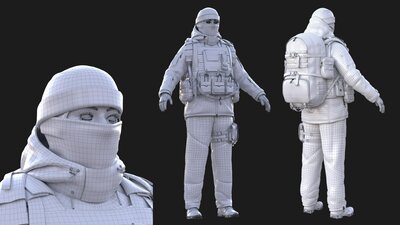 Woman - Winter Military Outfit - Modular - Rigged 