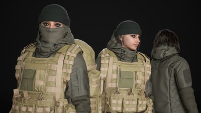 Woman - Winter Military Outfit - Modular - Rigged 