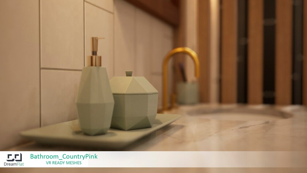 ArchViz Furniture - Bathroom. Country Pink design. 